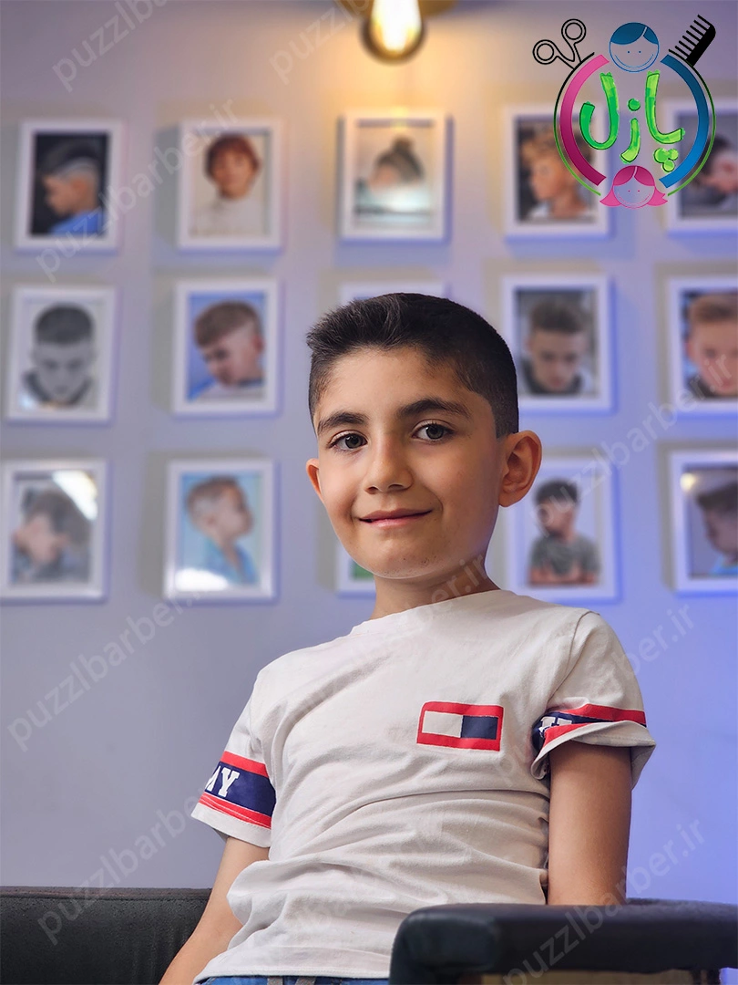 مدل مو فید پسرانه در آرایشگاه کودک و نوجوان پازل